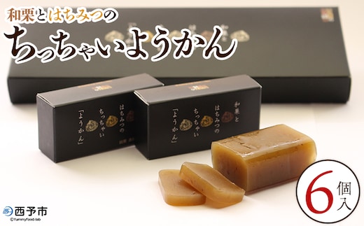 ＜和栗とはちみつのちっちゃいようかん 6個入り＞ 栗 くり 羊羹 ようかん 城川和栗 蜂蜜 はちみつ ハチミツ スイーツ おやつ お菓子 和菓子 ティータイム ひと時 城川ファクトリー 愛媛県 西予市【常温】