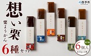 ＜想い栗 栗ようかん 6種セット 合計6個入り＞ 栗 くり クリ 羊羹 くりようかん 栗羊羹 栗 6種類 スイーツ おやつ お菓子 和菓子 食べやすい セット 詰合せ プレゼント 贈り物 贈答 城川ファクトリー 愛媛県 西予市【常温】