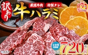 TVで紹介！＜秘伝の特製タレ仕込み！やわらか味付き 牛ハラミ 約720g（360g×2） 2か月定期便＞ テレビ TV 訳あり はらみ ハラミ 赤身 大容量 牛肉 お肉 焼肉 BBQ 味付き タレ漬け 甘辛 レシピ 丼 献立 惣菜 おかず 簡単 グルメ 株式会社丸和 愛媛県 西予市【冷凍】『入金確認後、お申込み月の翌月より配送を開始します』