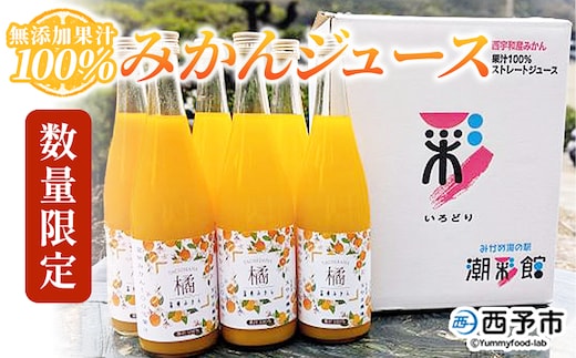 ＜無添加果汁100％みかんジュース 720ml×6本入＞数量限定 蜜柑 ミカン 柑橘 温州みかん オレンジ ジュース ストレートジュース 飲み物 飲料 セット 玉やま農園 愛媛県 西予市【常温】『2026年2月～12月迄に順次出荷予定』