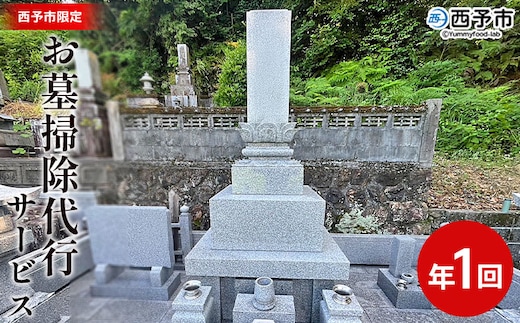 ＜お墓掃除 代行サービス（年1回）＞ 2基 墓所 墓石 お掃除 清掃 代理 代行 お手入れ お供え 供養 クリーン 花立 線香台 水鉢 雑草取り お墓参り お手入れ 徳山石材 愛媛県 西予市