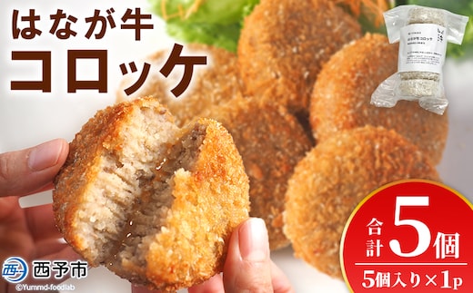 ＜はなが牛コロッケ 計5個＞ 5個入り オリジナル おつまみ お肉 牛肉 はなが牛 国産 ころっけ 肉加工品 冷凍食品 牛肉コロッケ 揚げ物 惣菜 お弁当 おかず 晩御飯 夕食 特産品 ゆうぼく 愛媛県 西予市 【冷凍】『1か月以内に順次出荷』