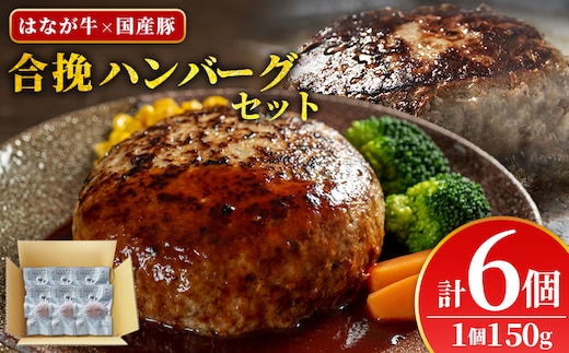 ＜合挽ハンバーグセット 6個（1個150g）＞ セット ハンバーグ はんばーぐ 合挽肉 肉 お肉 牛肉 豚肉 肉加工品 お惣菜 洋食 おかず 弁当 国産 小分け 個包装 簡単調理 特産品 ゆうぼく 愛媛県 西予市 【冷凍】『1か月以内に順次出荷予定』