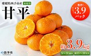 ＜愛媛県西予市産 甘平 家庭用 豊作 サンキューパック 約3.9kg＞ 訳あり ワケアリ かんぺい カンペイ 大粒果肉 甘み 柑橘 果物 フルーツ くだもの 国産 愛媛県産 サイズ不揃い 傷あり 食べて応援 宇都宮物産【常温】『2026年2月上旬～3月中旬迄に順次出荷』