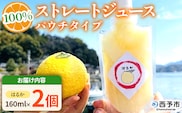 ＜はるか100％ストレートジュース パウチタイプ 160ml×2個＞『1か月以内に順次発送予定』果物 くだもの フルーツ 柑橘類 みかん 蜜柑 ミカン みかんジュース 飲料 渡江から一歩を踏み出す会 愛媛県 西予市【常温】