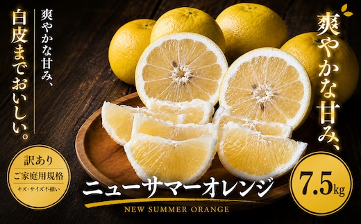 ＜訳あり 愛媛県産ニューサマーオレンジ 合計約7.5kg＞『2027年4月中旬～5月下旬迄に順次出荷予定』 日向夏 小夏 甘い ご家庭用 果汁 果物 くだもの フルーツ みかん オレンジ 柑橘 人気柑橘 特産品 株式会社OSN 愛媛県 西予市 【常温】