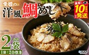 ＜愛媛の洋風鯛めしセット 2袋＞『最短10営業日以内に順次発送予定』鯛 真鯛 まだい マダイ 天然真鯛 郷土料理 丼 魚介 海の幸 海鮮 炊き込みご飯 洋風 バター 出汁たれ 切り身 切身 国産 2合炊き お取り寄せ グルメ YNコーポレーション 愛媛県 西予市【冷凍】