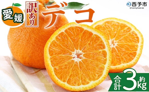 ＜【訳あり】愛媛県産 デコ 約3kg＞『2027年2月上旬～6月下旬迄順次発送予定』 わけあり 訳アリ 果肉 わけあり でこぽん デコポン みかん 蜜柑 訳あり 果物 くだもの フルーツ ミカン 果汁 国産 特産品 株式会社三代目みかん職人 愛媛 西予市【冷蔵】
