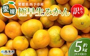 ＜愛媛産 訳あり 極早生みかん（サイズ混合）約5kg＞『2026年9月下旬から順次出荷予定』蜜柑 ミカン みかん 訳アリ ご家庭用 温州みかん 極早生 西宇和 果物 フルーツ 柑橘 国産 愛媛県産 西予市産 特産品 丸二青果 愛媛県 西予市【常温】