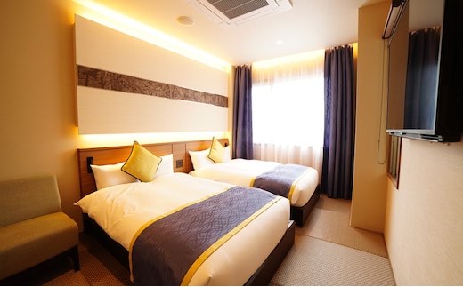 くつろぎの宿樹楽 スーペリア和モダンツイン（内湯）ペア宿泊券 旅行 温泉 二名分 一泊二食付き 