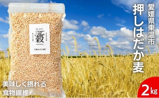 押しはだか麦 計2kg（1kg×2袋セット） 食物繊維豊富 食物繊維 食感 プチプチ あっさり 麦ごはん 食品 食べ物 ご飯 おにぎり お弁当 主食 毎日 炭水化物 国産 日本産 愛媛県産 東温市産 直送 産地直送 