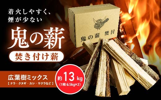 鬼の薪（鬼北の広葉樹ミックス焚付薪）2箱<薪 ストーブ アウトドア キャンプ ピザ ボイラー 自然 火 炎 燃料 焚火 暖炉 窯焼き 四国薪販売 焚火 キャンプファイヤー 愛媛県 鬼北町> ※離島への配送不可