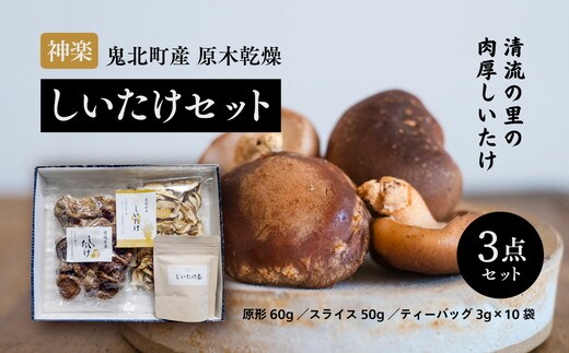 【神楽しいたけ】原木乾燥しいたけセット＜きのこ しいたけ 原木 乾燥しいたけ 肉厚 特産品 愛媛県 鬼北町＞