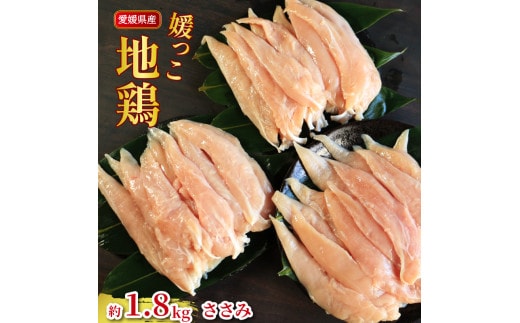 地鶏 愛媛 媛っこ地鶏 ささみ 約1.8kg 鶏肉 鳥肉 肉 チキン むね 焼肉 焼き鳥 BBQ 冷凍 国産 高級 タンパク質 低脂肪 糖質 唐揚げ サラダチキン スープ 出汁 ダイエット 愛南町 送料無料 ローカルスタンダード