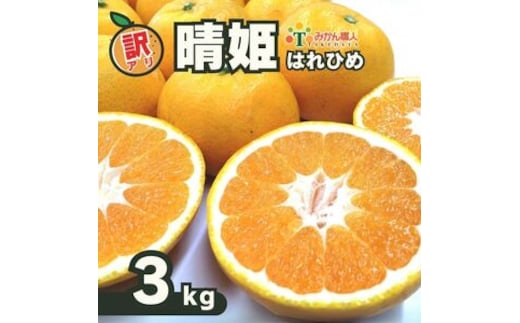 【先行予約】訳あり 晴姫 はれひめ 3kg みかん 蜜柑 柑橘 かんきつ 果物 くだもの ジュース 冬 旬 季節限定 期間限定 数量限定 厳選 産地直送 わけあり 訳あり 傷 きず サイズ混合 サイズミックス ふるさとチョイス ふるさと納税 ふるさと納税みかん チョイス 愛媛県 愛南町 みかん職人武田屋