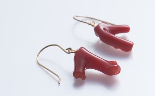 kn002血赤珊瑚枝のアメリカンピアス