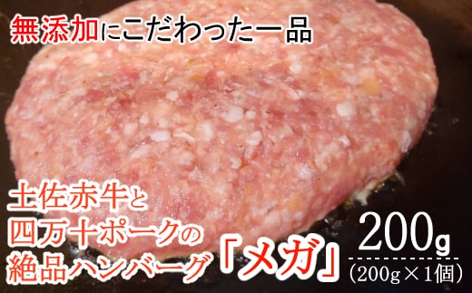 sd024ハンバーガー屋の本気メガハンバーグ200ｇ（200ｇ×1個） ＜ 国産 高知県産 牛肉 豚肉 ブランド肉 希少 土佐あかうし 四万十ポーク ＞