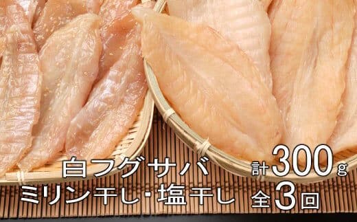 iz014銀フグミリン干・塩干セット（３００ｇ）【全３回】