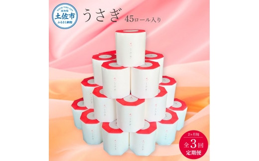 【先行予約】【3回定期便】うさぎ45ロール入り 2ヵ月毎 全3回 トイレットペーパー ギフトボックス 高級 トイレットペーパー トリプル 定期コース 無香料 箱入り 贈答【望月製紙株式会社】[BQAR019]