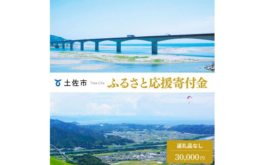 土佐市への寄付 (返礼品はありません) 高知県 土佐市 返礼品なし 1口 30000円 応援 寄付