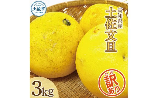 【訳あり】土佐文旦(ぶんたん) 家庭用(M～5L混合サイズ) 約3kg 株式会社とさもん（土佐市）厳選
