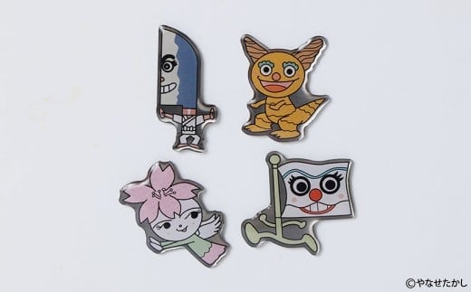 香美市イメージキャラクターピンバッジ(土佐山田町4種セット) ピンバッジ バッジ やなせたかし やなせたかし先生デザイン 香美市限定 ふるさと納税限定 高知県 香美市