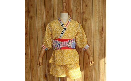 帯 (patipati) 子ども甚平用 飾り帯 オレンジ おび 和装 和服 小物