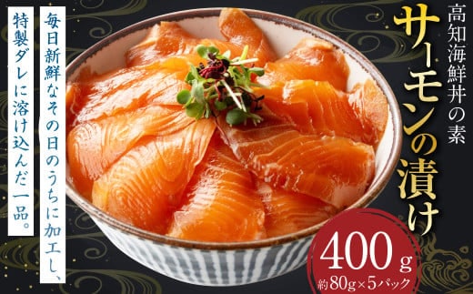 高知の海鮮丼の素 ｢サーモンの漬け｣ 約80g×5パック サーモン 漬け 漬け丼 丼 海鮮 個包装 高知県 香美市