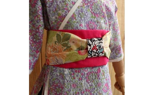 帯 (patipati) 子ども甚平用 飾り帯 ピンク おび 和装 和服 小物