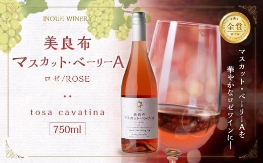 tosa cavatina 美良布マスカット・ベーリーAロゼ 2024(1本) 750ml × 1本 ワイン ロゼワイン マスカット・ベーリーA お酒 酒 さけ アルコール アルコール飲料 中辛口 冷蔵 高知県 香美市