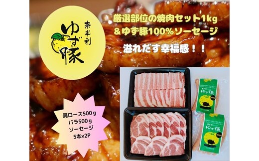 112004 厳選部位の焼肉セット1kg＋ソーセージ5本入り×2P