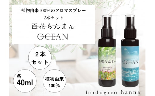 【四国一小さなまち】 ★ 香りの教室 帆南 ★ アロマスプレー ２本セット ～ 百花らんまん ・ OCEAN ～