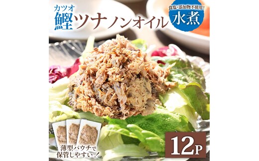ツナ パウチ ノンオイル 鰹の水煮 100g×12パック パック カツオ かつお 常温保存 ストック 備蓄 おにぎり サラダ パスタ 防災 非常食 保存 長持ち 便利 アウトドア キャンプ 加工品 高知 田野町 ツナ缶 無添加