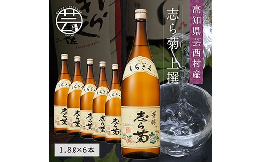SSJ027 志ら菊 上撰 1800ml 6本＜高知 芸西村 仙頭酒造場 酒 日本酒 土佐 しらぎく＞