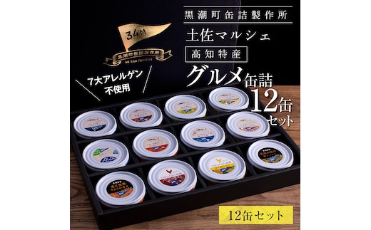 RHT023 グルメ缶詰12缶セット〈黒潮町共通返礼品〉防災 故郷納税 缶詰 食べくらべ 詰め合わせ 魚 国産