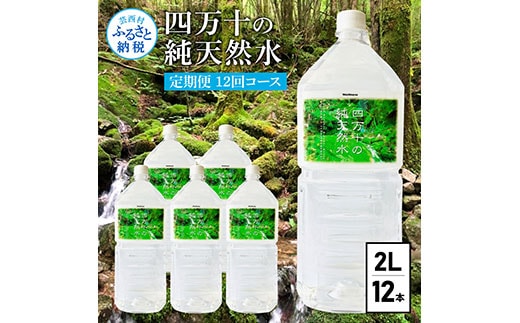 t136sks 《定期便》 四万十の純天然水 (2L×6本)×2ケース 12回コース 水 天然水 軟水 モンドセレクション金賞受賞 ナチュラルミネラルウォーター 93000円 健康 おいしい 飲みやすい おすすめ 定期購入 定期便 故郷納税 返礼品 高知 四万十川 ご家庭用 まとめ買い