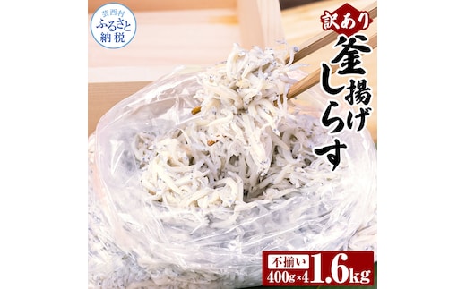 MMK004 訳あり釜揚げシラス400g×4個 高知県産 釜揚げしらす 簡易梱包 わけあり 不揃い シラス 国産 釜揚げ 新鮮 しらす丼 海鮮丼 お茶漬け 冷凍配送 塩分控えめ お取り寄せ