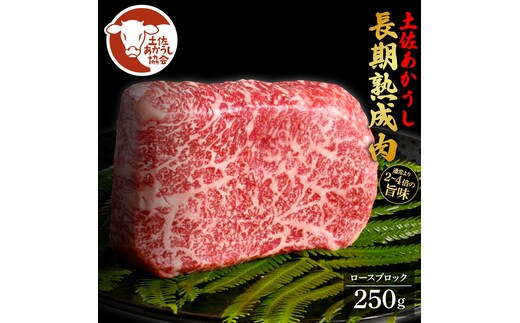土佐あか牛協会が認定する「土佐熟成あかうし」 特選ロースブロック 250g エイジングビーフ 国産 あか牛 赤牛 牛肉 和牛 冷凍配送 真空パック お祝い 高知 芸西村 贈り物 贈答 ギフト