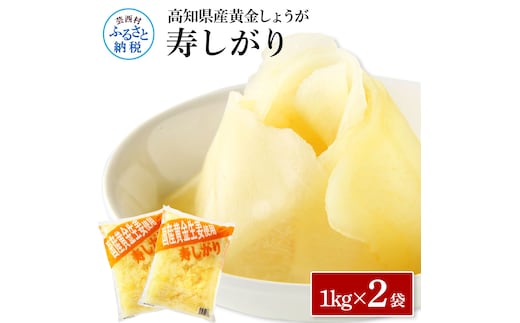 国産黄金しょうが寿しがり1kg×2袋 - ガリ しょうが ショウガ 生姜 坂田信夫商店 黄金しょうが 国産 お寿司 付け合せ 寿司用がり ふるさとのうぜい 故郷納税 12000円 返礼品 高知