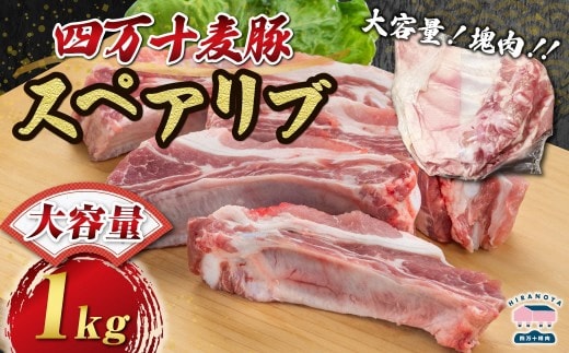 【期間限定】四万十麦豚 スペアリブ 約1kg／Ahc-A26
