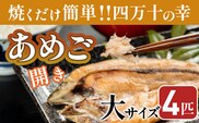 焼くだけ簡単！無投薬で四万十育ちのあめごの開き　大サイズ４匹／Eay-03