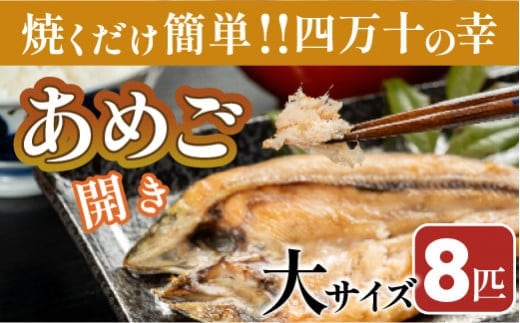 焼くだけ簡単！無投薬で四万十育ちのあめごの開き 大サイズ8匹 ／Eay-06