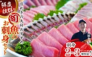 旬な海の幸をお届け！大将のおまかせ刺身2～3種類盛！ 鮮魚 海鮮丼 魚  お魚  魚介類 冷蔵 2人前 カツオ 鰹 鰹のたたき マグロ ブリ カンパチ 即日発送 ／Efs-01