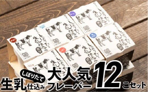 搾りたて生乳仕込みの濃厚ミルクアイス 人気フレーバー12個セット／Qak-36