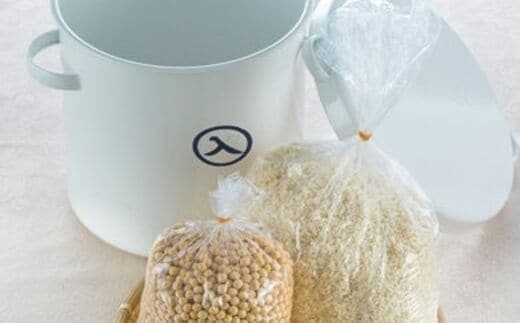 井上糀店の手作り味噌キット（野田琺瑯の容器付き）／Lik-B01