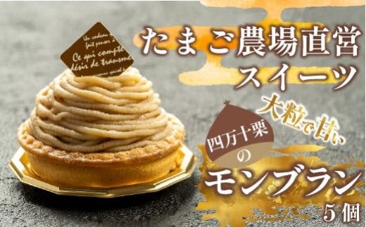 たまご農場直営スイーツ!四万十栗のモンブラン 5個入り ／Gbn-51