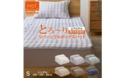 ホットとろーり　リバーシブルボックスパッド（エアロゲル）　【シングル100×200×30cm】ベージュ _Qc178-be