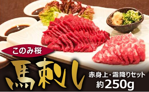 このみ桜 馬刺し 赤身上・霜降りセット