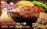 ジョージハンバーグ5個セット　3種（サワヤカ・スタミナ・ショーガ）のソース付