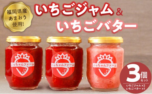 福岡県産【あまおう使用】いちごジャム２個、いちごバター１個_Ca045